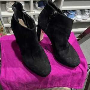 DVF suede heel booties